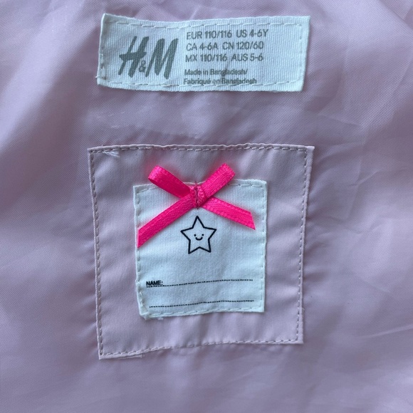 🌺SALE🌺 H&M Girl’s Pink Puffy Vest with Faux Fur Size 4 - 6 - Picture 7 of 9